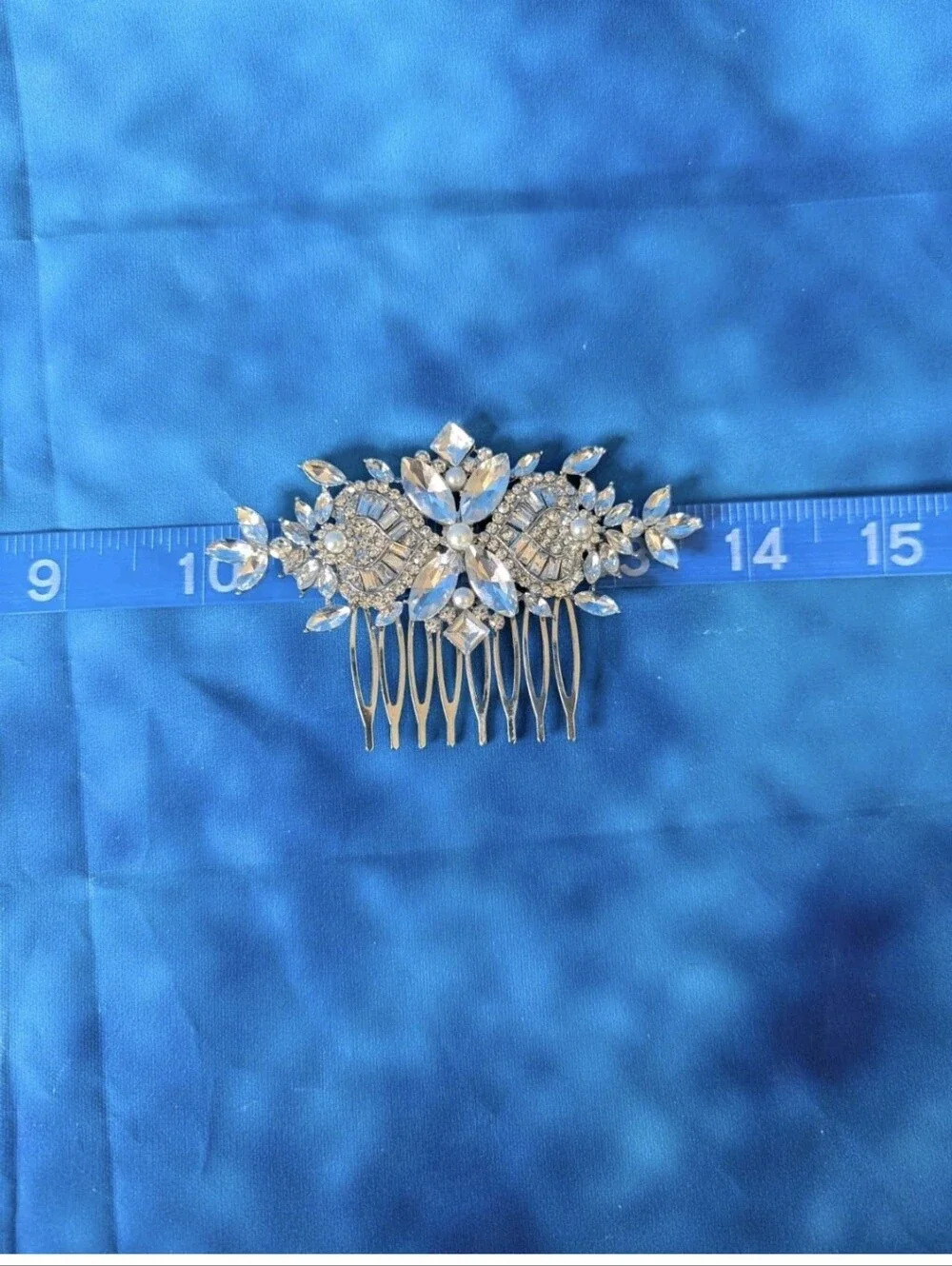 Silver Tone Crystal Design Hair Comb Accessory Wedding Formal Cosplay OSFM NIB